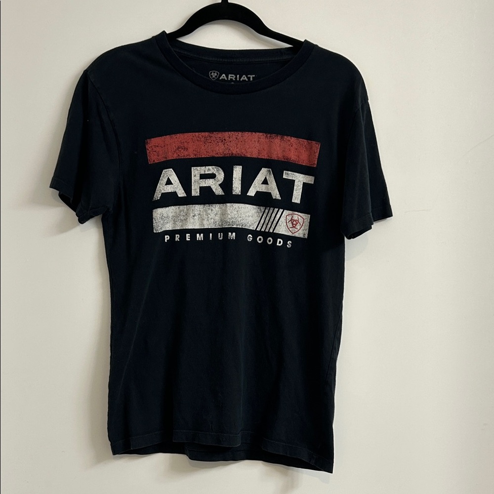 Ariat Men's Black Tee with Red and White Design